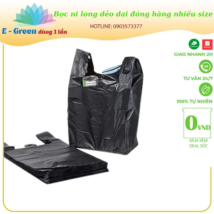 [1kg/Size]Bịch Nilong Bọc Xốp Hai Quay Dùng Đóng Hàng Đựng Rác Loại Dày Cao Câp - Egreen Dùng 1 Lần