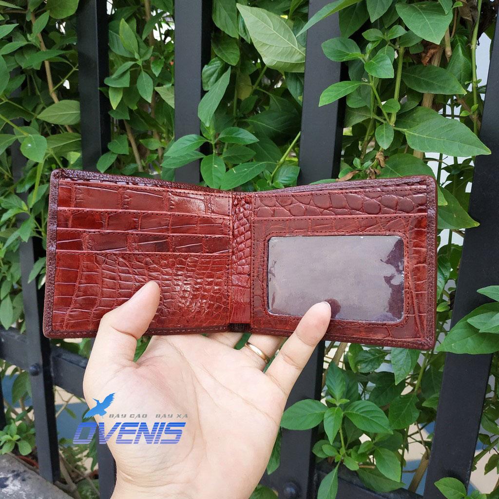 [FREE SHIP] VÍ DA CÁ SẤU NAM 2 MẶT SANG TRỌNG MADE BY OVENIS