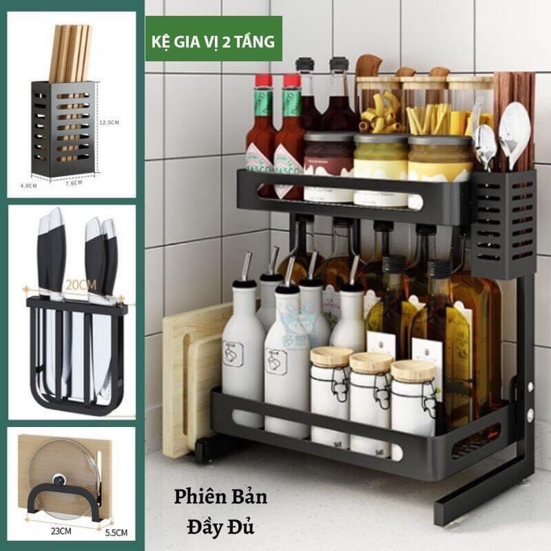 Kệ gia vị inox 2 tầng 3 tầng sơn tĩnh điện cao cấp- Kệ gia vị cao cấp 2 tầng và 3 tầng vô cùng tiện lợi Litchee Shop