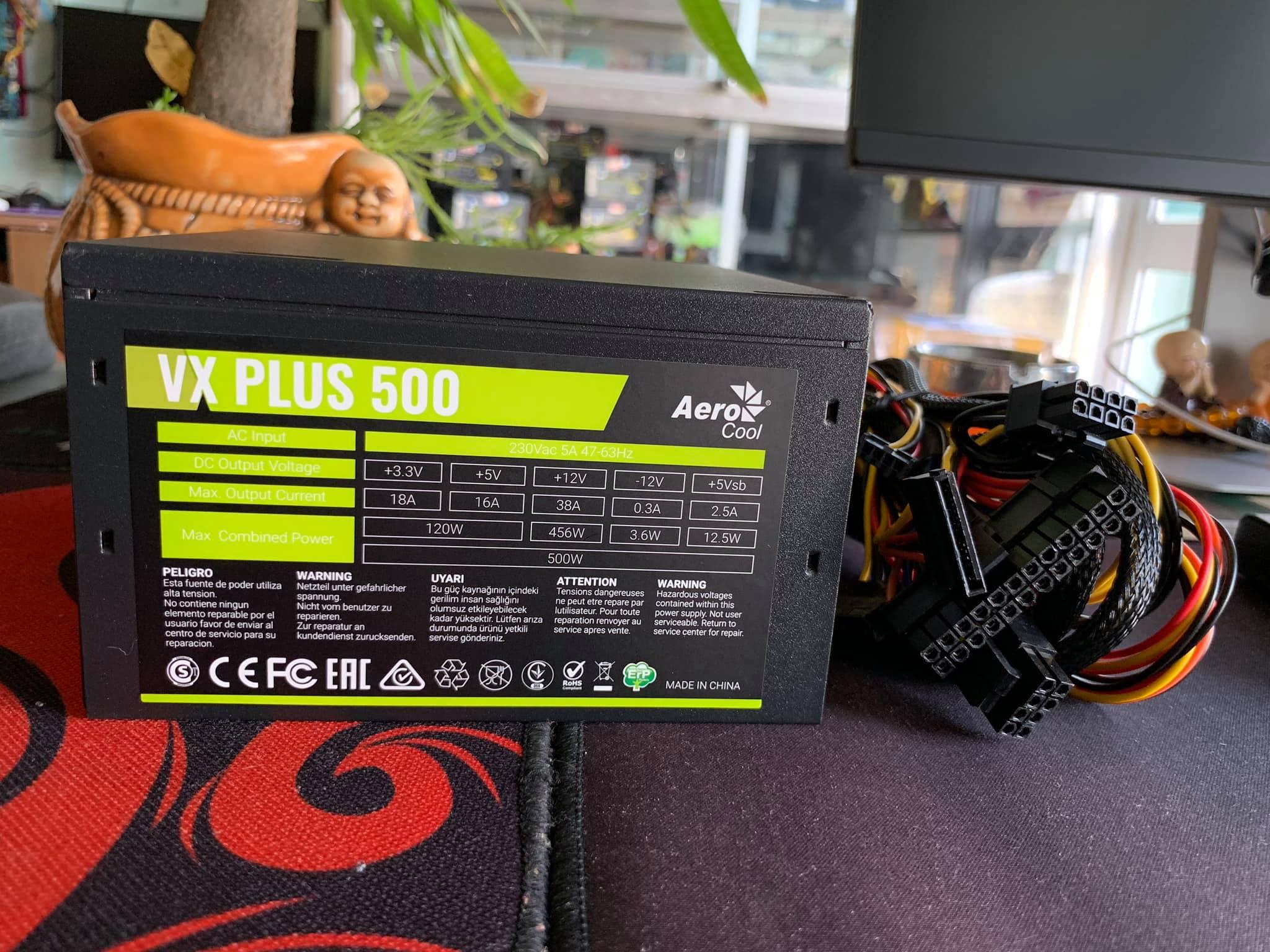 NGUỒN AEROCOOL VX PLUS 500W CÔNG SUẤT THỰC