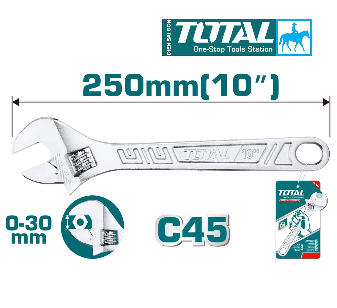 300mm 12Inch Adjustable Wrench Total Tht101083