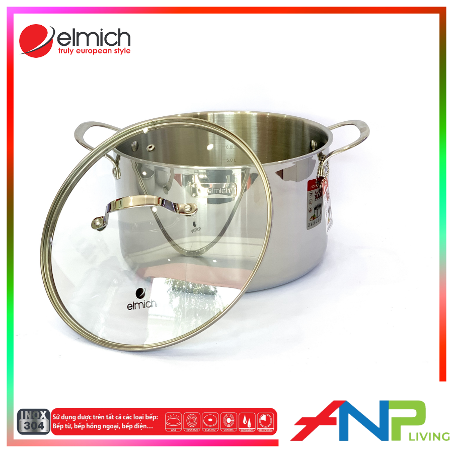 Nồi INOX 3 Lớp Đáy Liền ELMICH Tri-Max (EL-3731, EL-3732, EL-3733, EL-3734, EL-3735, EL-3736)