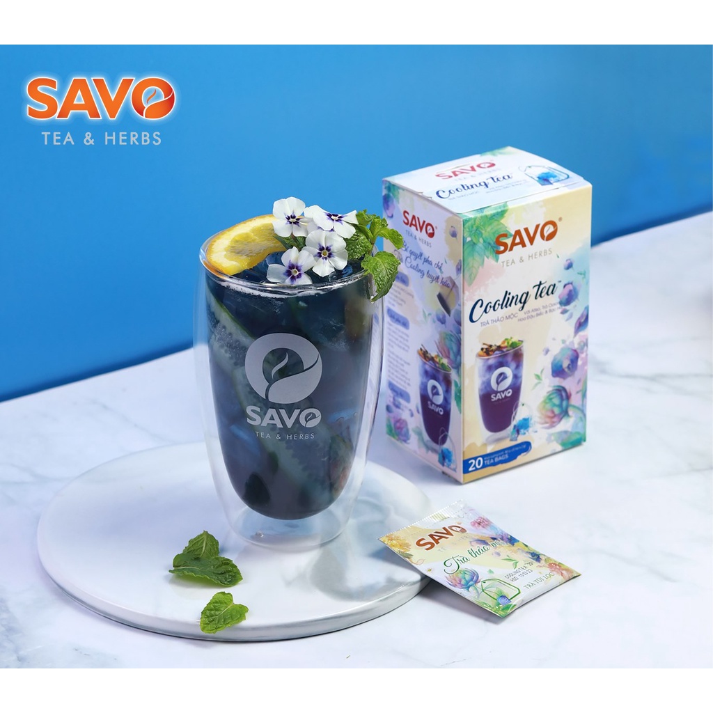 Trà Thảo Mộc SAVO Cooling (Cooling Herbal Tea) - Hộp 20 gói x 2gr