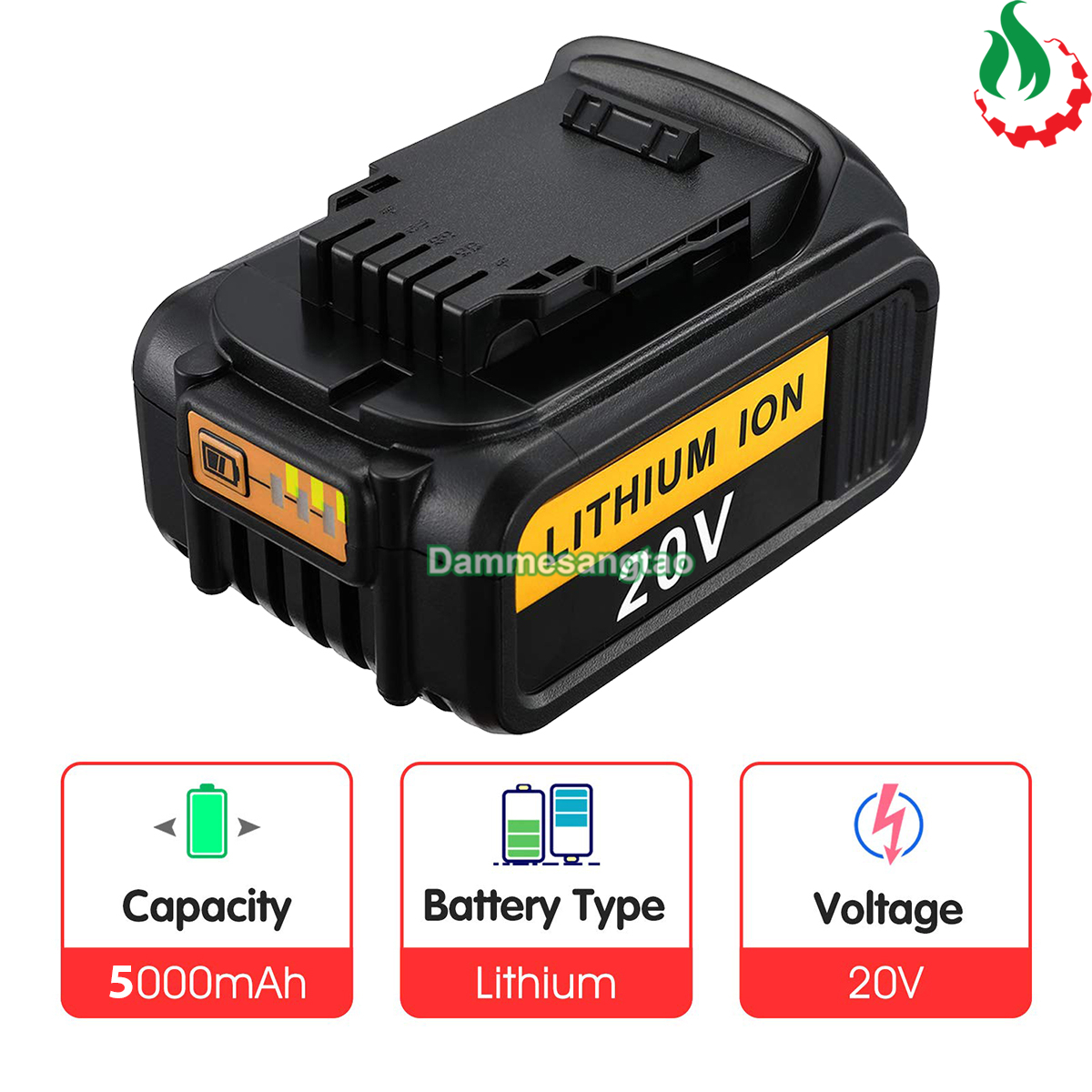 Pin Dewalt 18V Li-ion nhận sạc zin