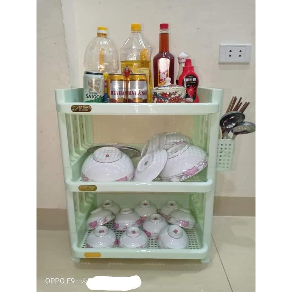 Kệ đựng bát đĩa 3 tầng 5528-3 nhựa Việt Nhật cao cấp - giá bát