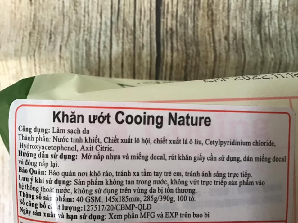 [HCM]Combo 3 bịch khăn ướt Cooing 100 tờ không mùi