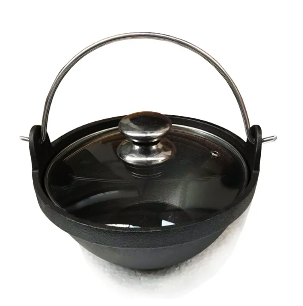 Nồi gang lòng sâu nắp kính Dragon nấu được bếp từ