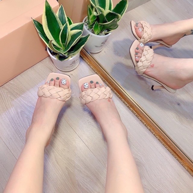 [HCM]Guốc cao gót quai tết phồng GTT