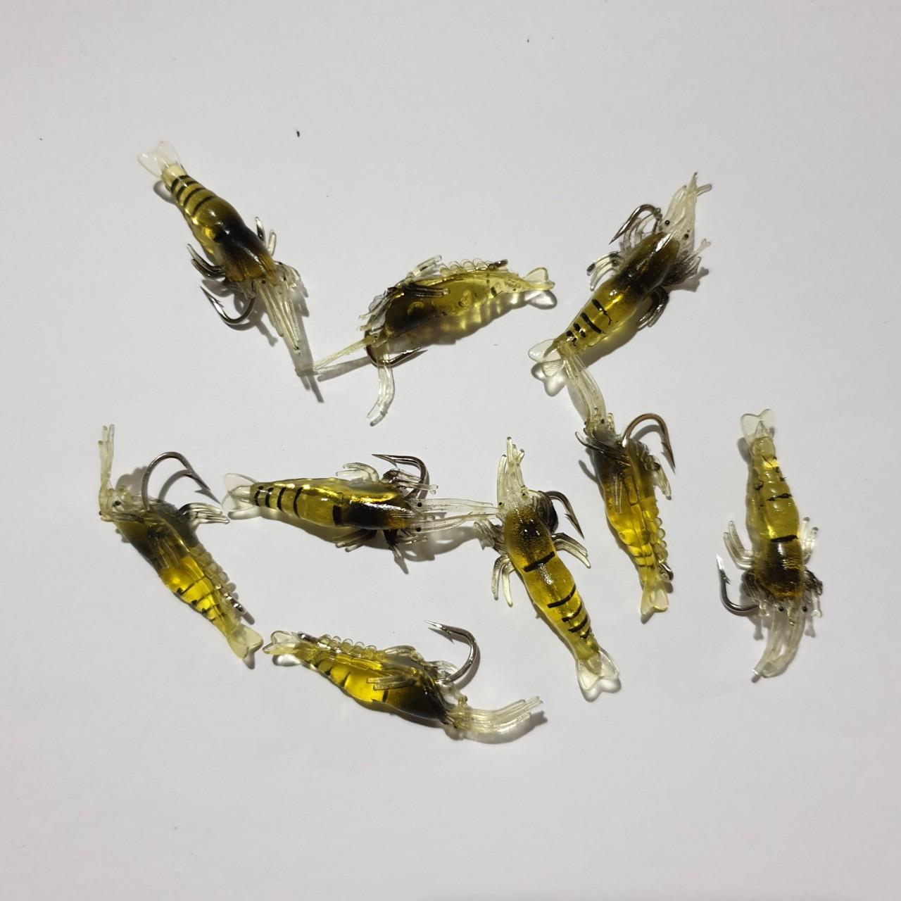 Bộ 5 mồi tôm có lưỡi câu cá - mồi giả - 5 mồi tôm ( Ngu Long )