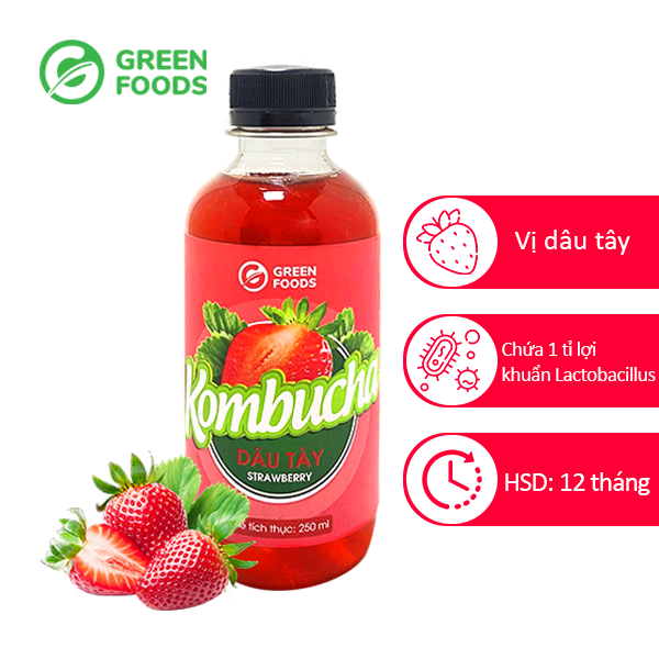 Trà Kombucha vị dâu tây 250ml