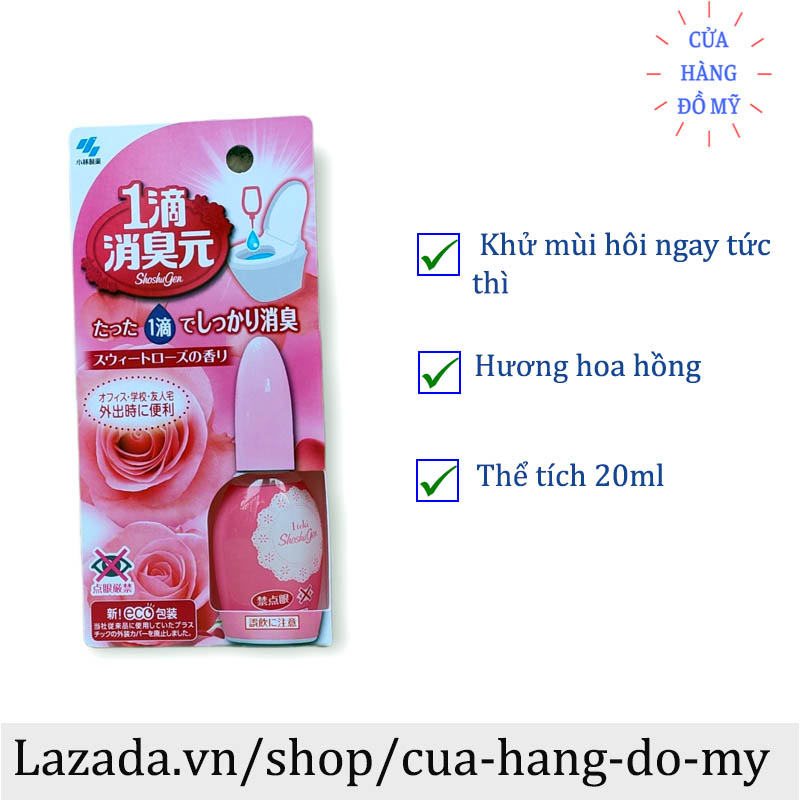 Nước nhỏ thơm bồn cầu Iteki Shoshugen Kobayashi 20ml của Nhật Bản