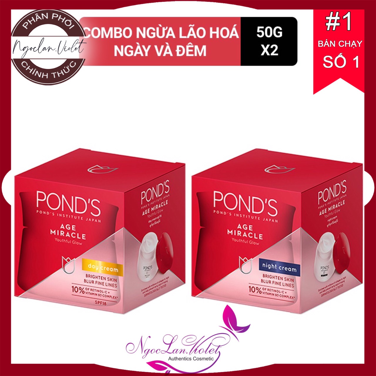 01 Kem Pond's chống lão hóa Thái Lan 50ml, đa dạng mẫu mã, cam kết hàng đúng mô tả, chất lượng đảm bảo