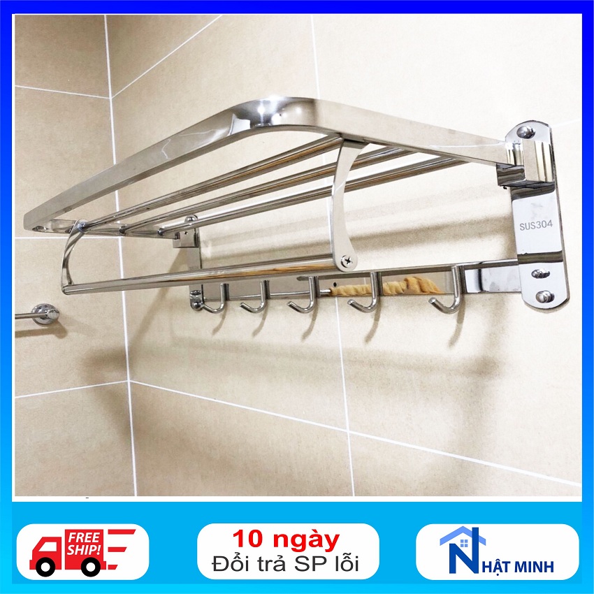Móc Treo Khăn Nhà Tắm, Vắt Khăn Giàn Inox 304 Chắc Chắn