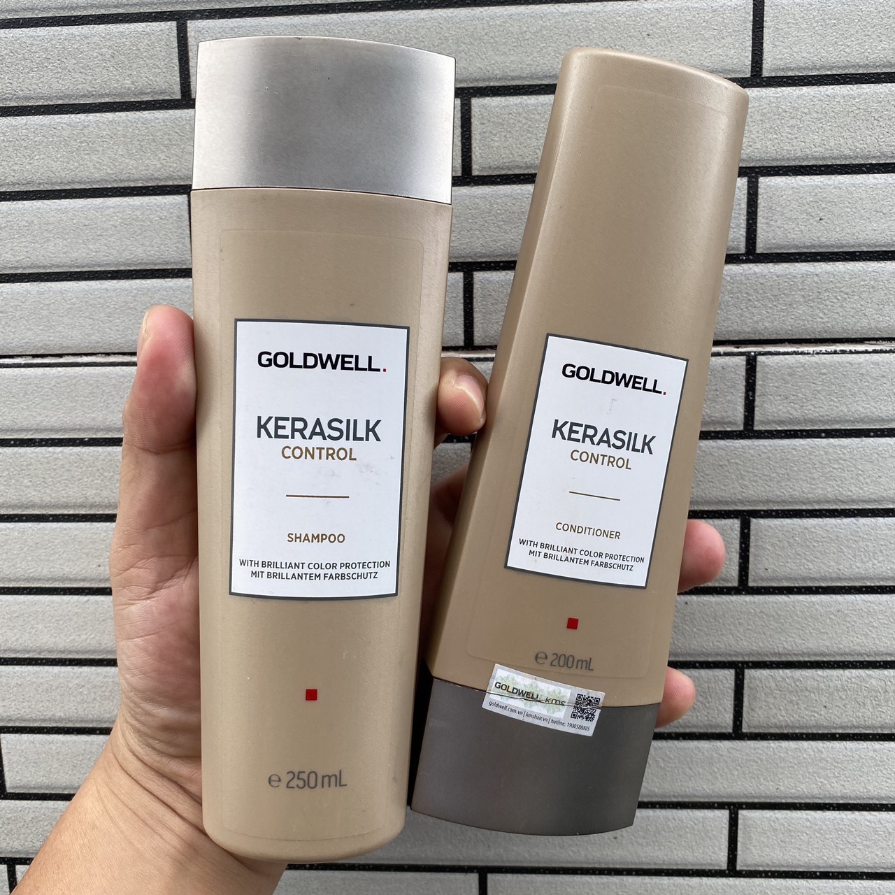 Dầu gội xả suôn mượt Goldwell Kerasilk Control 250ml/200ml