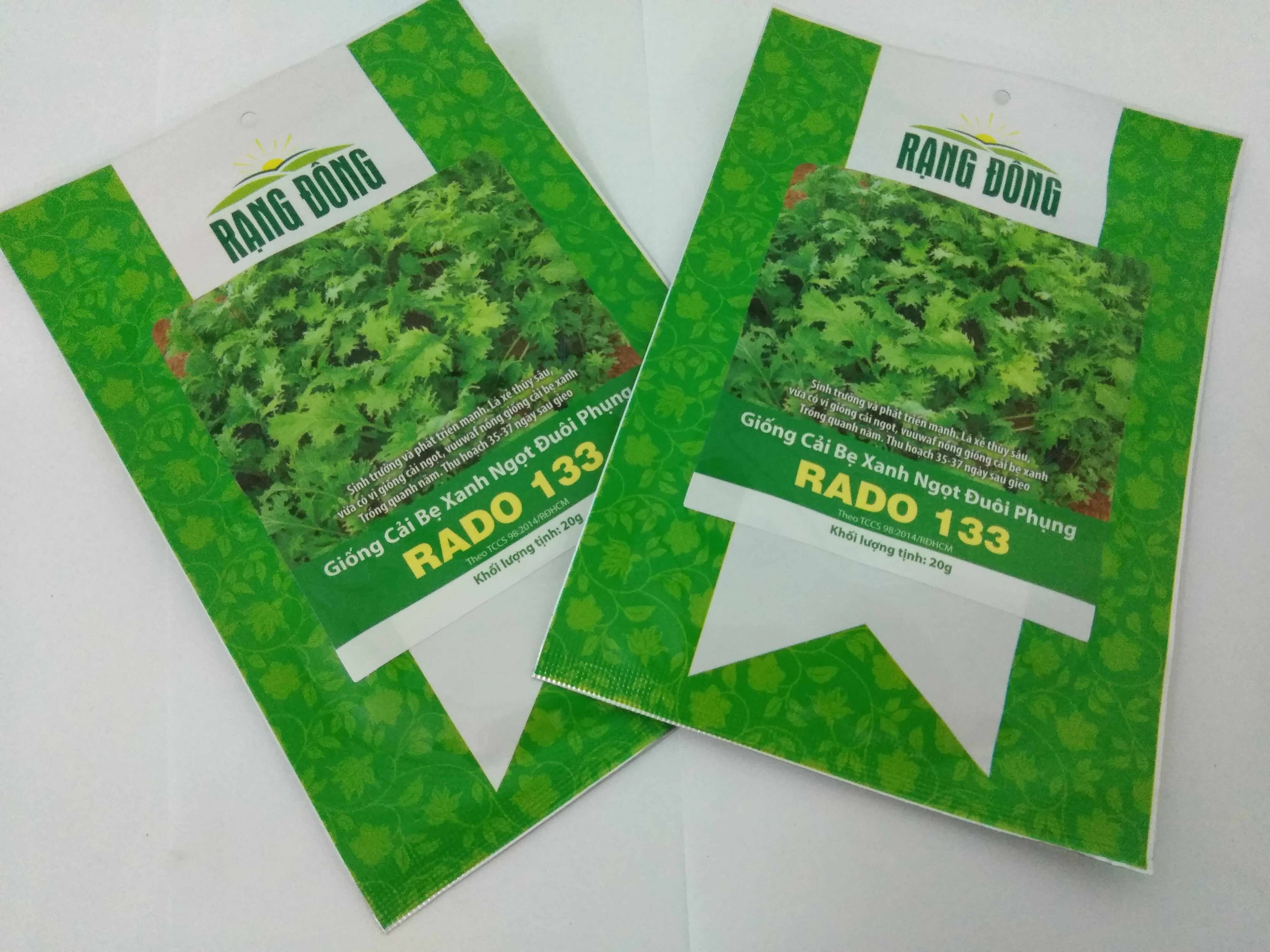 Hạt giống cải bẹ xanh ngọt đuôi phụng rado 133 rạng đông gói 20gram
