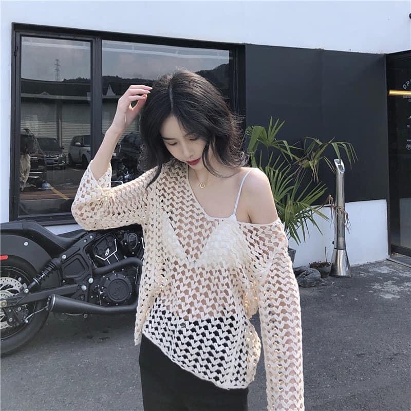 Áo lưới đi biển cổ tim kết hợp bikini 2 mảnh sexy, Bikini 2 manh, đồ đi biển, bikini liền thân, bikini cho nữ, bikini cao cấp, bikini đẹp, bikini