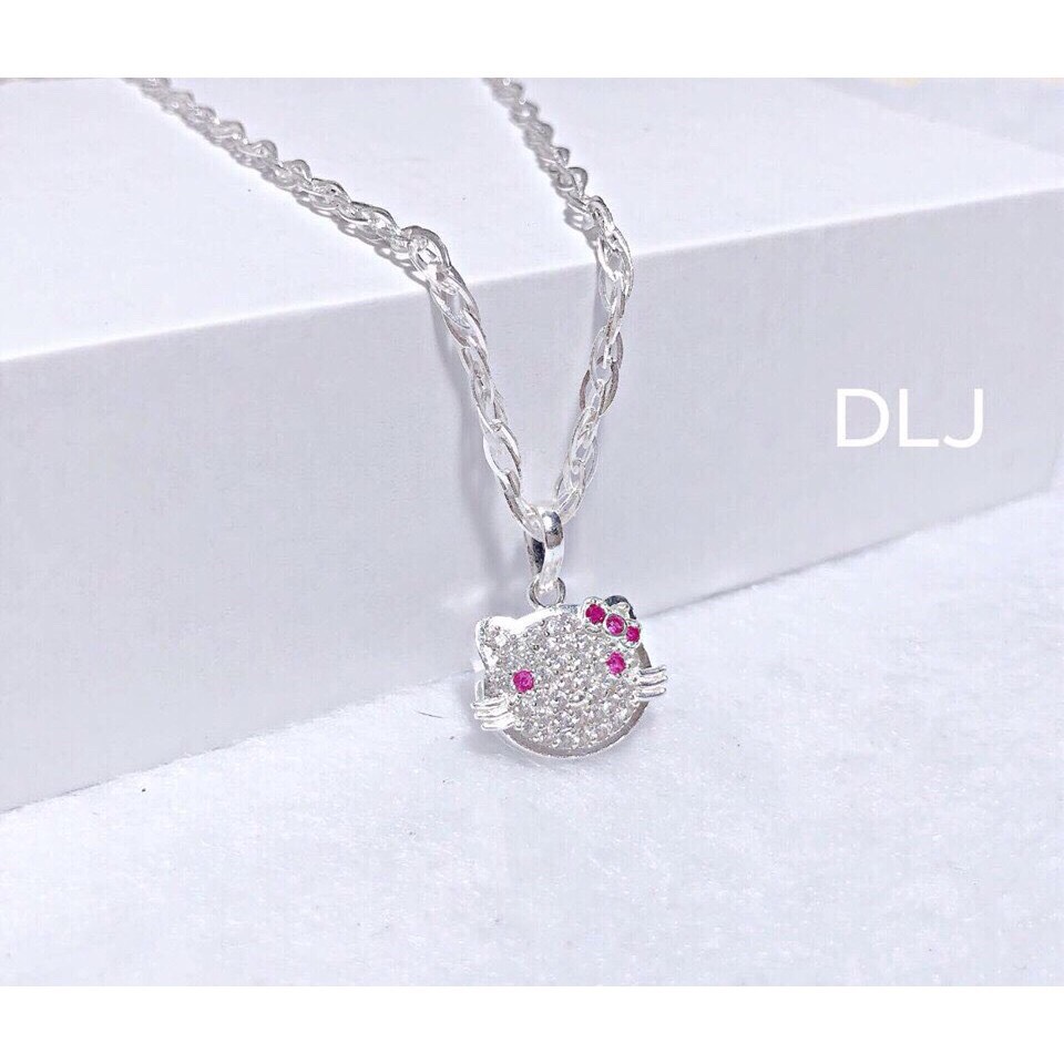 DÂY CHUYỀN KITTY RỜI MẶT (DÂY XOẮN KÉP) TNJ  - TRANG SỨC BẠC TNJ CAM KẾT HÀNG CHUẨN ẢNH, CHẤT LƯỢNG TỐT, PHỤC VỤ TẬN TÌNH, CHU ĐÁO