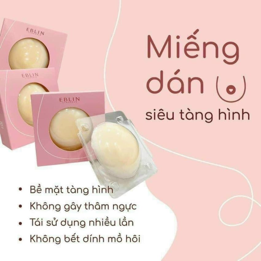 Miếng dán ngực silicon tàng hình, miếng dán eblin không keo siêu mỏng siêu dính vòng một 539