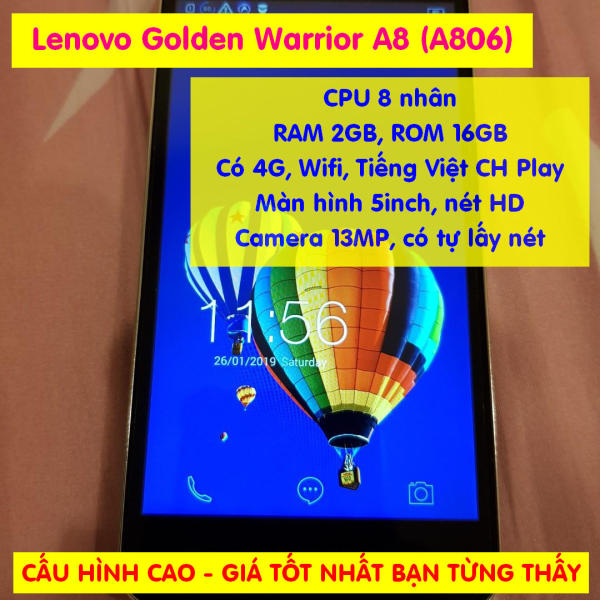 [CHÍNH HÃNG] Điện thoại Lenovo Golden Warrior A8 (A806) Có 4G LTE bộ nhớ 16GB