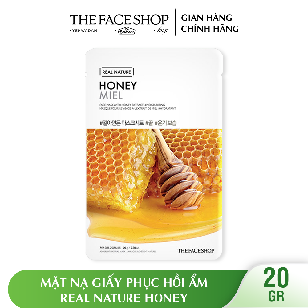 Mặt Nạ Giấy Dưỡng Da Dạng Miếng Phục Hồi Ẩm Tối Ưu TheFaceShop Real Nature Honey Face Mask 20g
