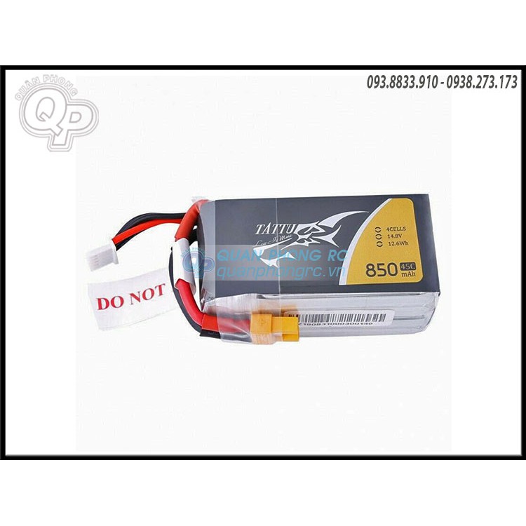 Pin Tattu 14.8V - 850mAh jack xt30 75C