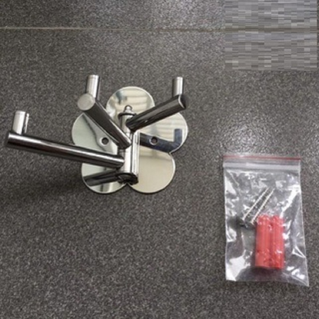 Móc áo 3 chia inox 304 (móc 3 chấu inox)