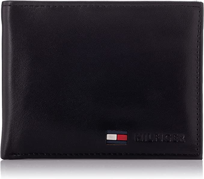 [HCM]Ví nam Tommy Hilfiger Mens Leather Slim Bifold Wallet - Màu nâu - 31TL22X060