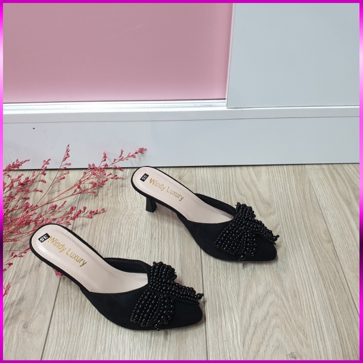 DÉP SỤC ĐÍNH CƯỜM, GÓT 7CM