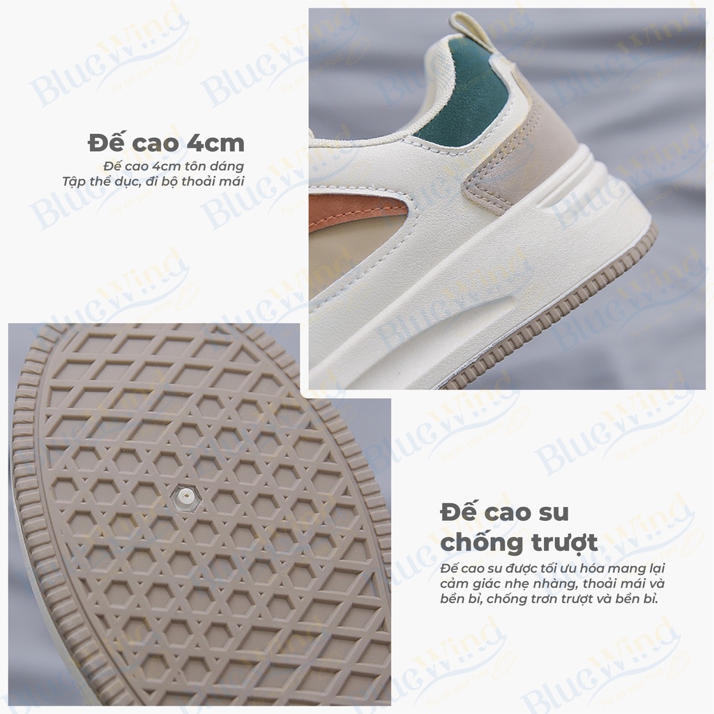 Giày Thể Thao Nữ Chất Liệu Da Mềm BLUEWIND 68816