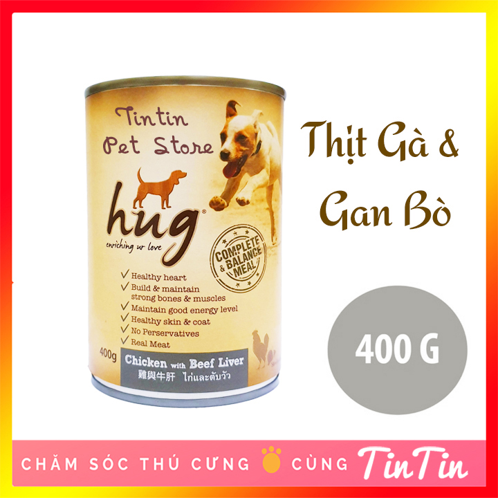 Pate Dinh Dưỡng Cho Chó HUG Lon 400 Gram