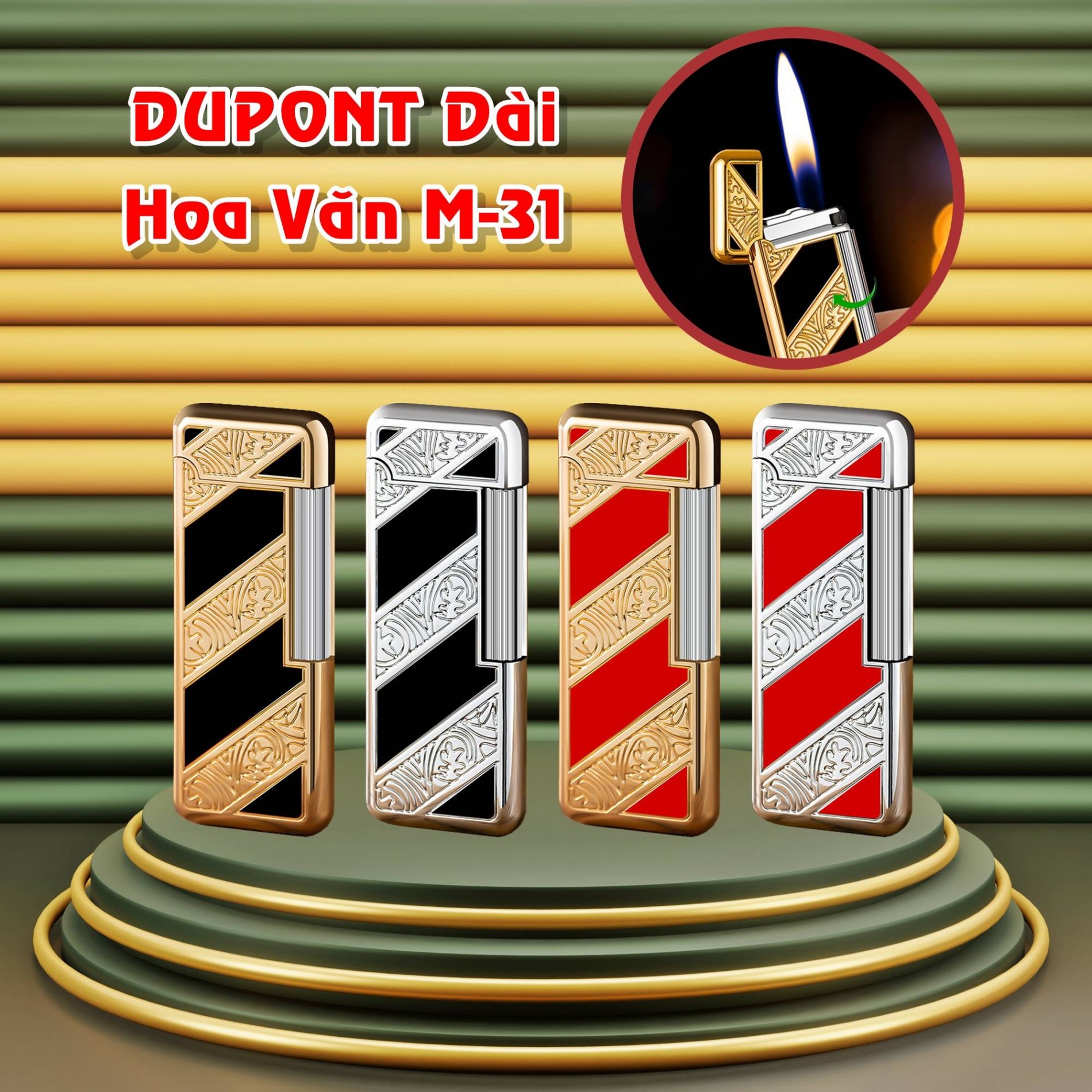 BẬT LỬA DUPONT M-31 DÀI HOA VĂN XÀI GAS