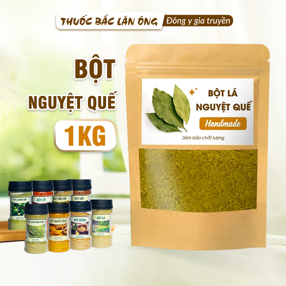 Bột lá nguyệt quế nguyên chất 1kg (Bột bay leaves, gia vị nấu ăn cho món Việt)