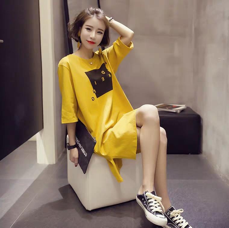 [HCM]Đầm suông phối nơ tay siêu dễ thương HL