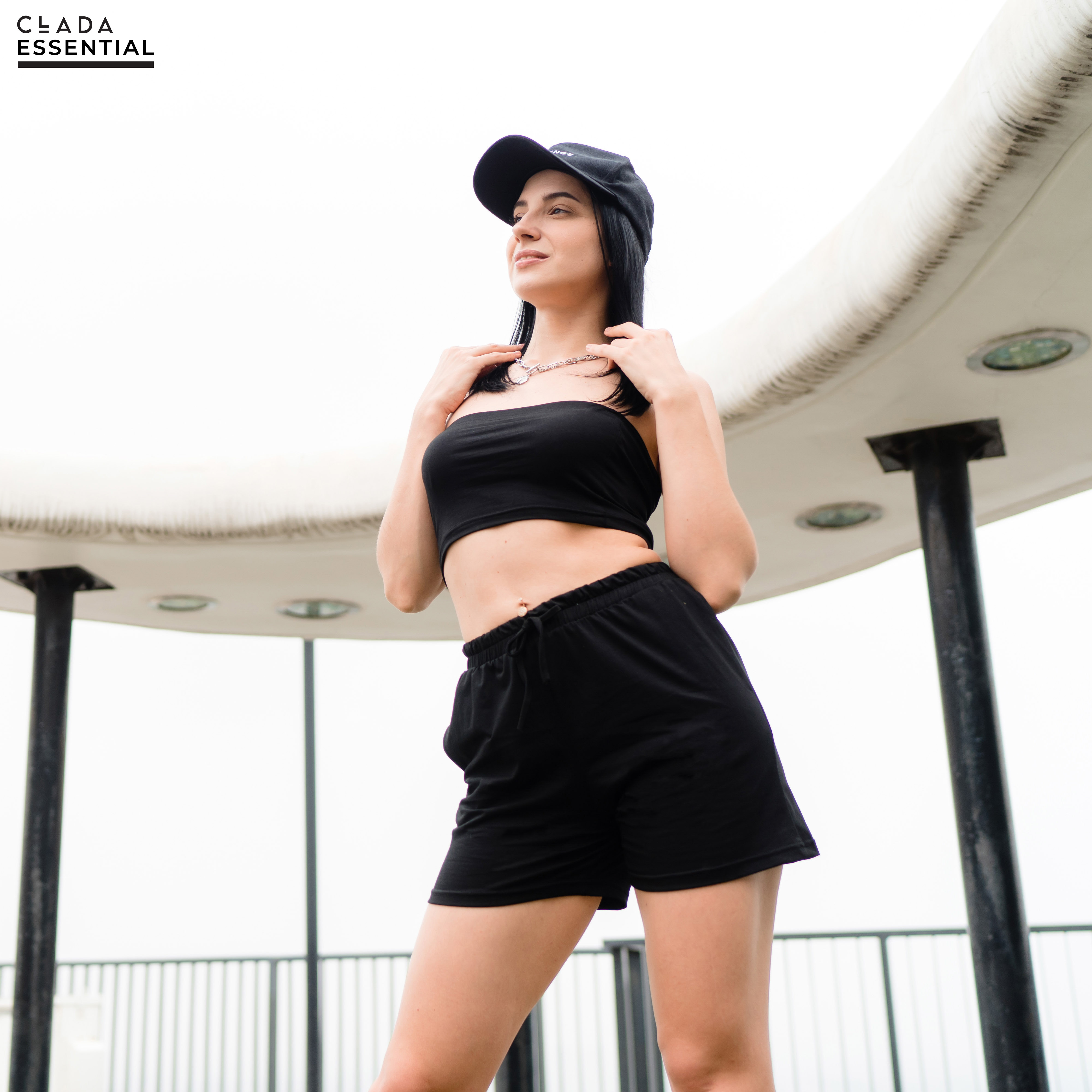 Quần short co giãn thương hiệu CLADA - Đen