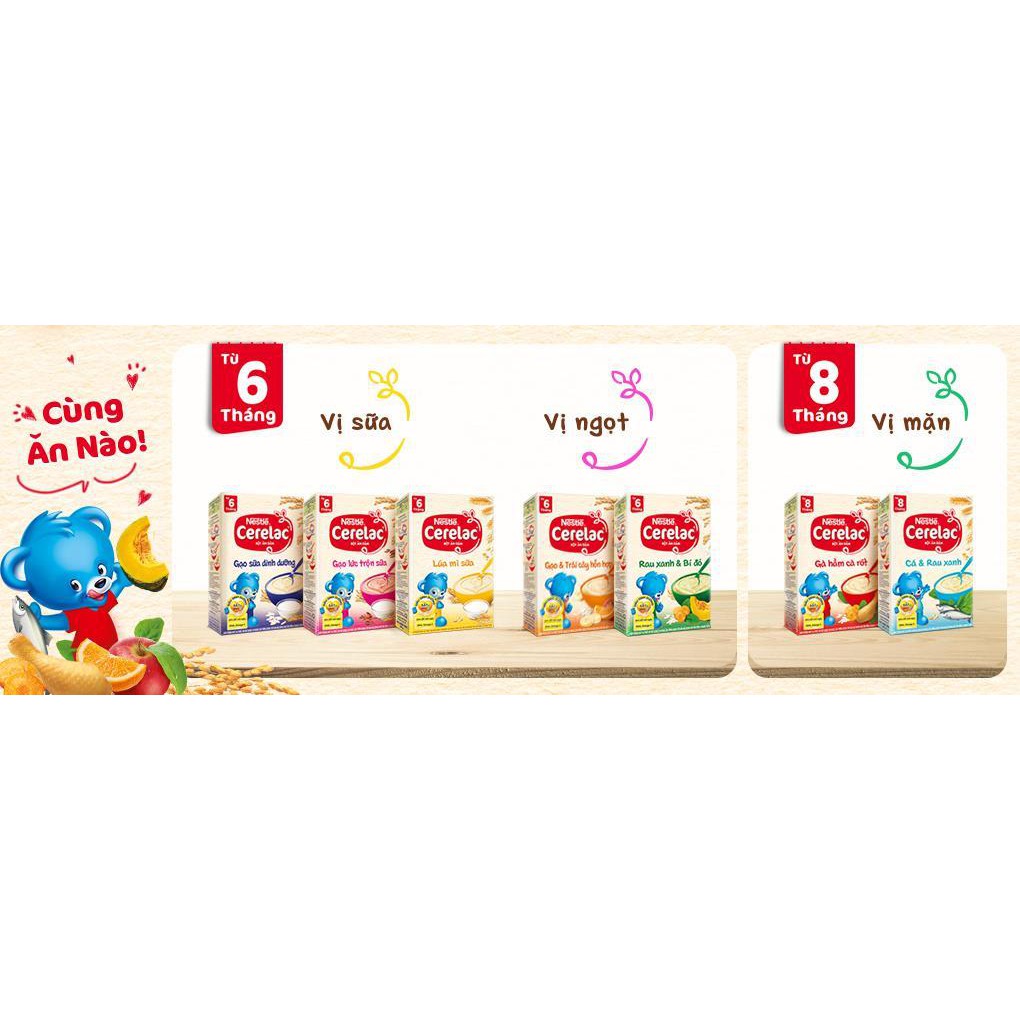 Bột Ăn Dặm Nestle Cerelac Đủ Vị 200G (Date/2022)