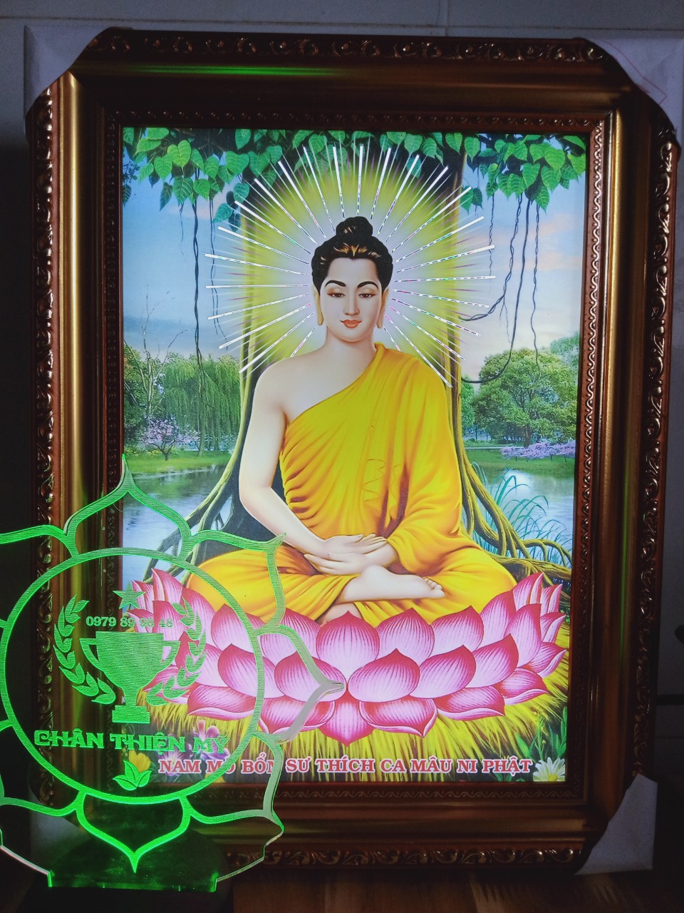 Tranh led Sam Sung Phật Thích Ca