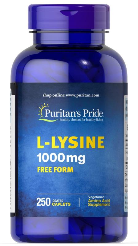 Viên uống kích thích ăn ngon miệng, tăng cường cơ bắp Puritans Pride L-Lysine 1000mg 250 viên cao cấp