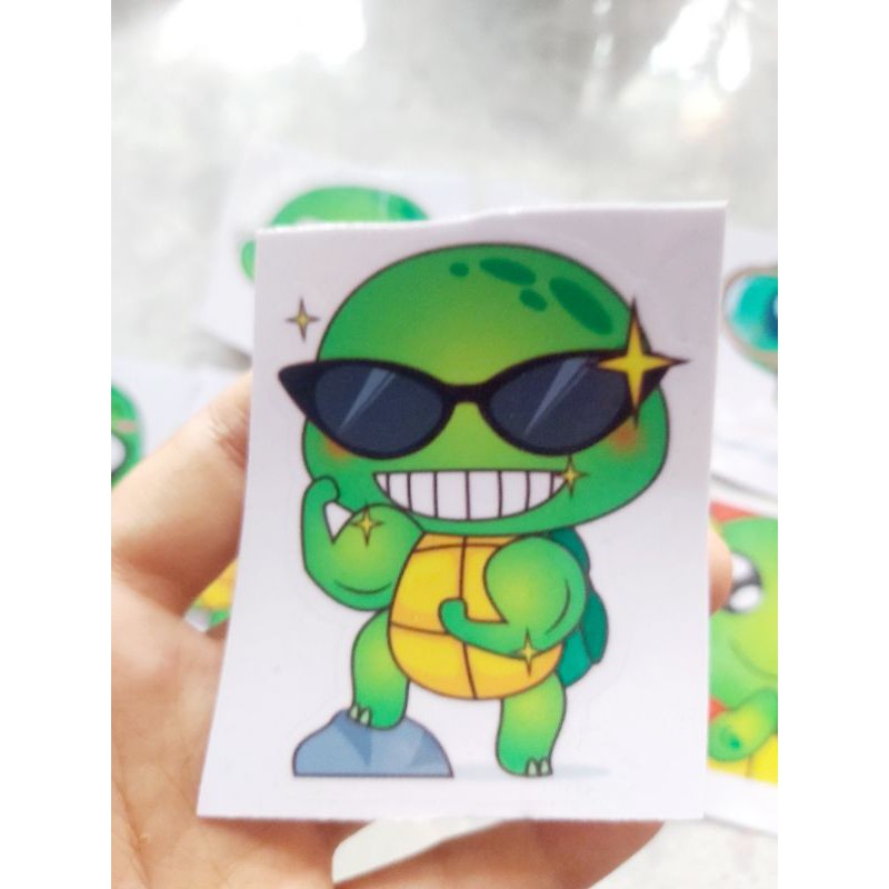Combo 1 Tem Decal Rùa Cute Dán Xe, Nón Giá Rẻ