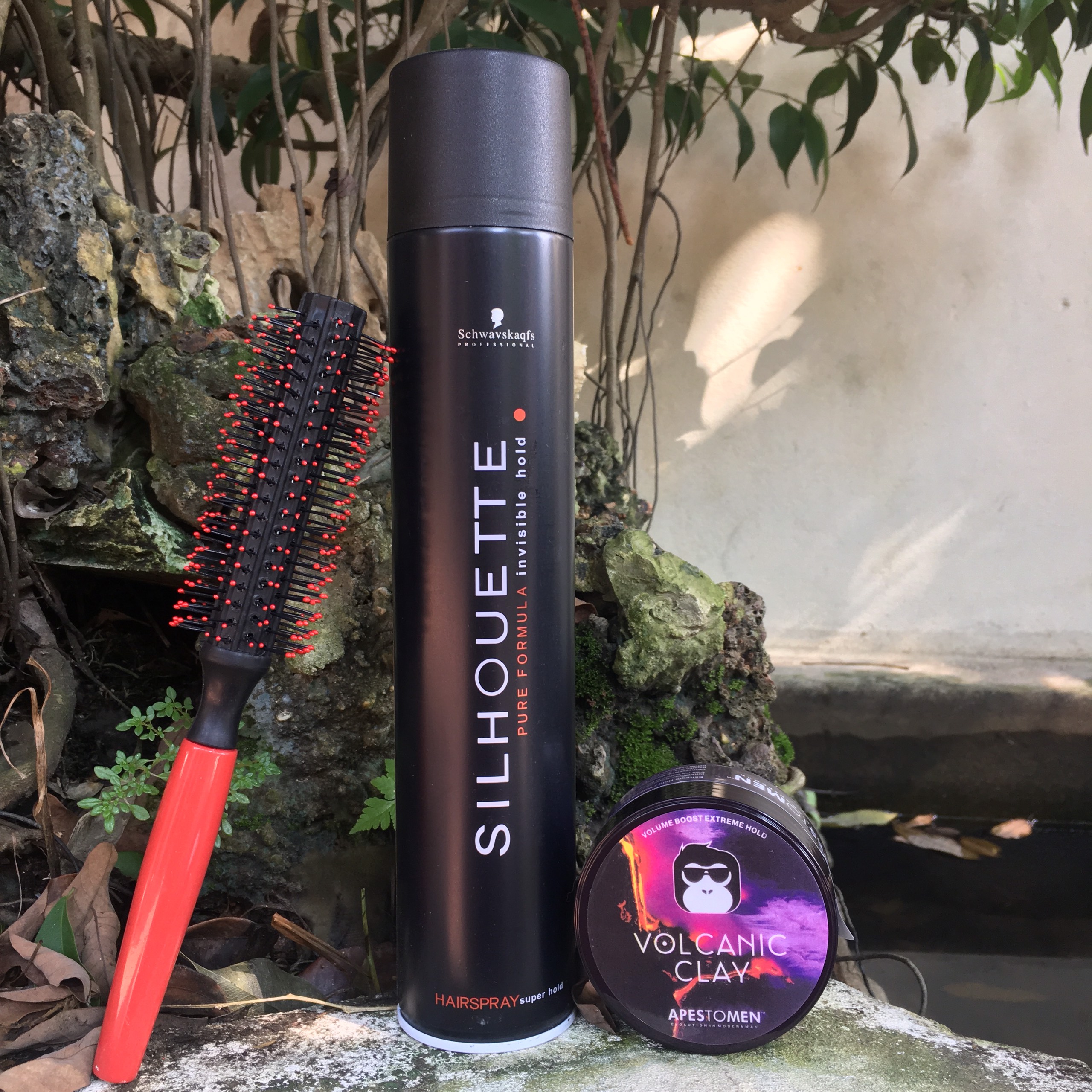 Combo Gôm Xịt Tóc Silhouette 400ML + Sáp Vuốt Tóc Volcanic Clay ( Đen ) Tặng Lược Giữ Nếp Chắc Trong Thời Gian Dài