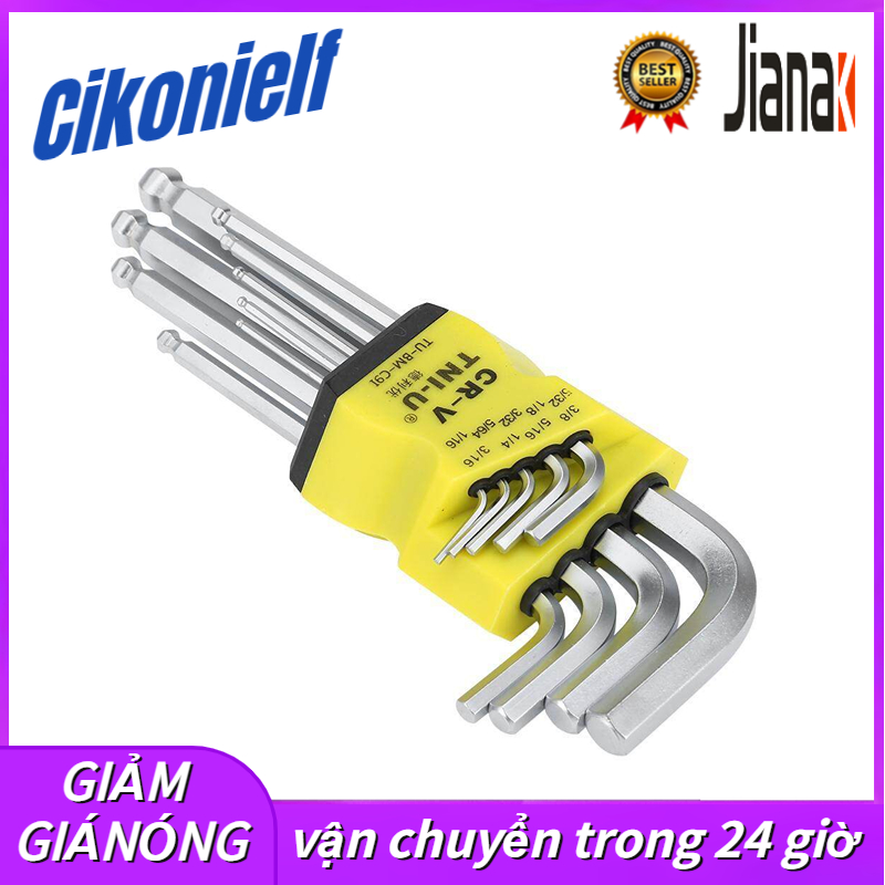 【Flash Promotion】9PCS Ball End Hex Key L-Wrench Set Repairing Kit Hand Tool
