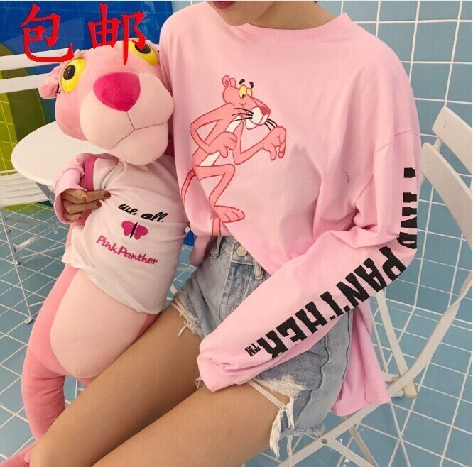 Áo thun tay dài in hình báo hồng cute TTSLA0039