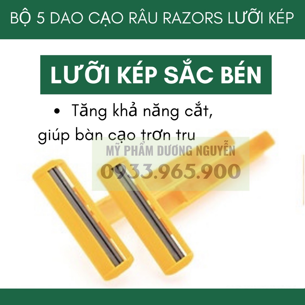 Bộ 5 Dao Cạo Râu Razors Lưỡi Kép