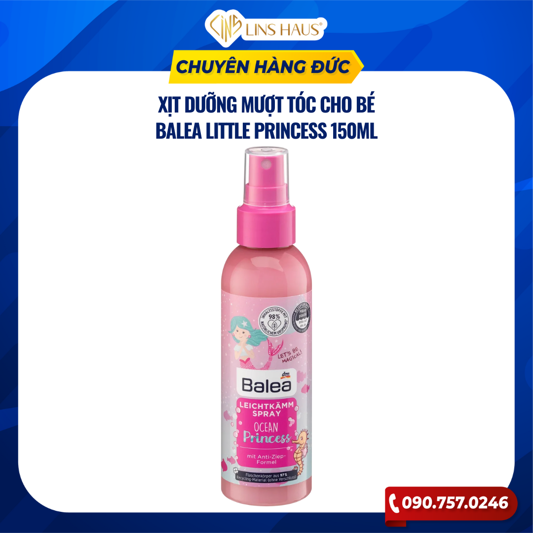 Xịt dưỡng tóc trẻ em balea ocean princess, 150ml linshaus - youdo