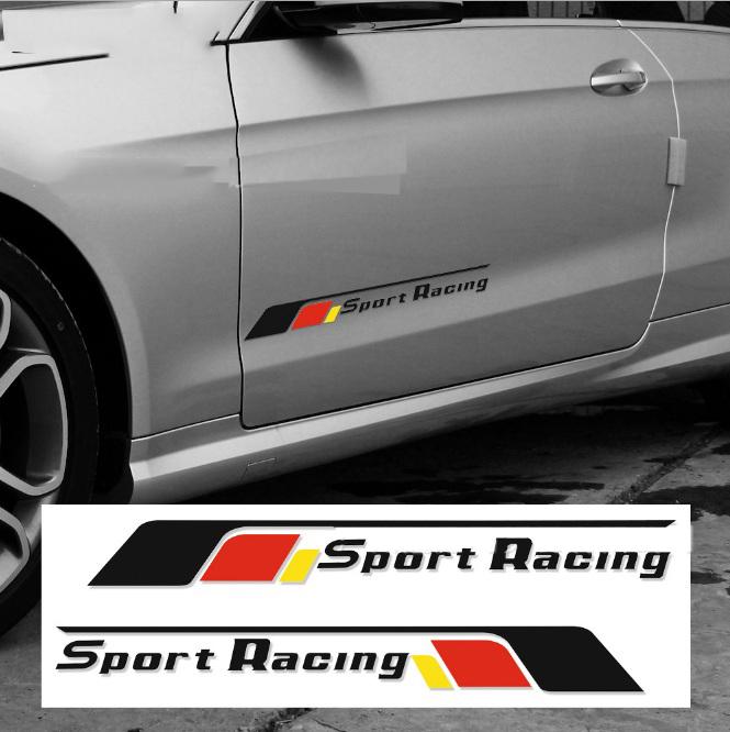 [HCM]Bộ 2 tem dán cửa xe ô tô Sport Racing 2