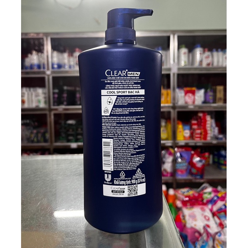 DẦU GỘI CLEAR MEN BẠC HÀ 900g