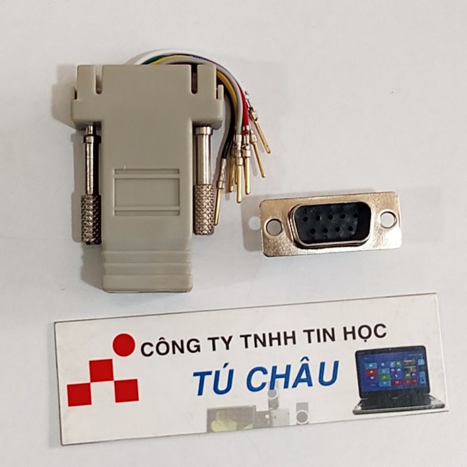 Đầu Com ra Lan: Đầu Com 9 Lổ Cái / Com 9 Kim Đực (DB9 - Hai hàng) ra Lan (RJ45)