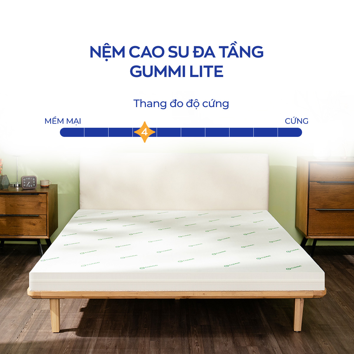 [TRẢ GÓP 0%] Nệm cao su foam giảm đau lưng Gummi Lite (NEW)