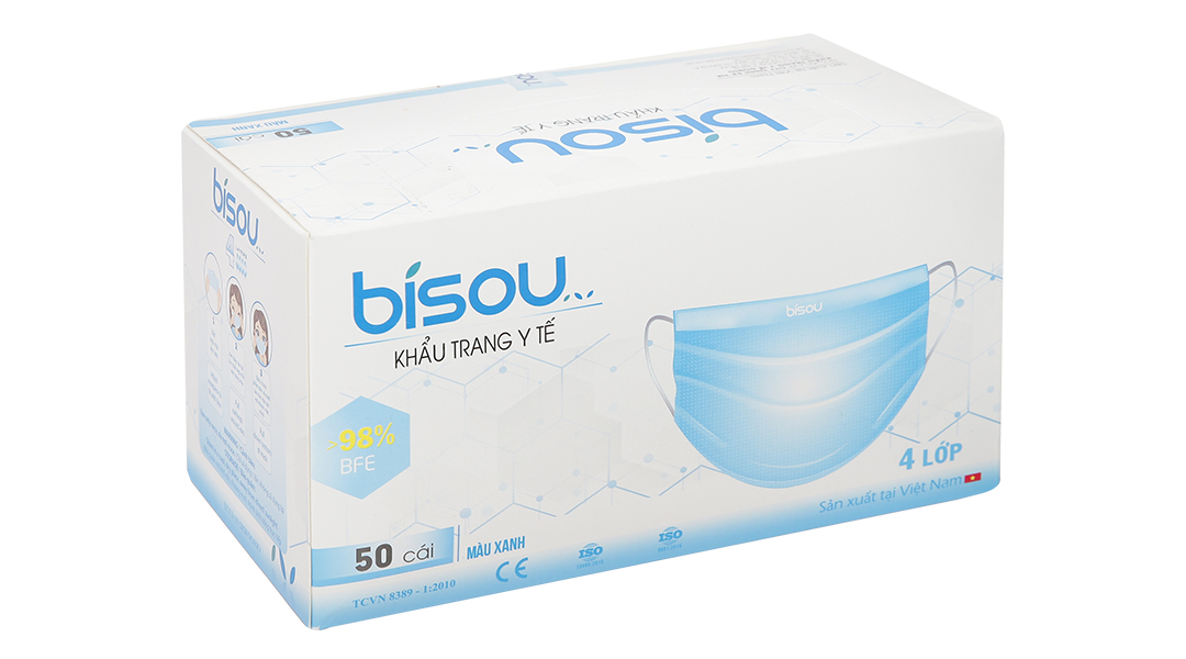 Khẩu trang y tế BISOU 4 lớp (50 cái)