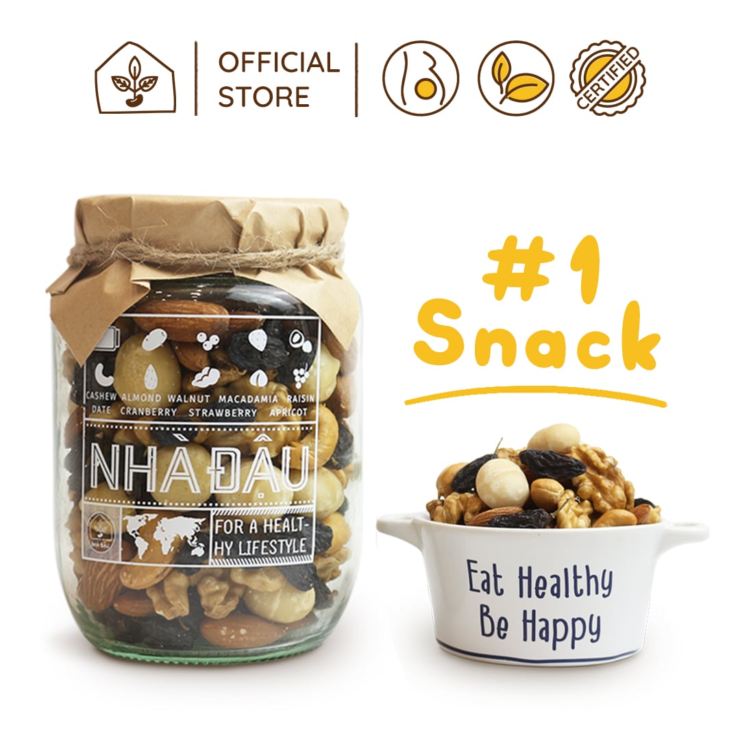 Hạt Dinh Dưỡng Mix 5 Loại Hạt (Óc Chó, Hạnh Nhân, Nho Đen, Macca, Hạt Điều)
