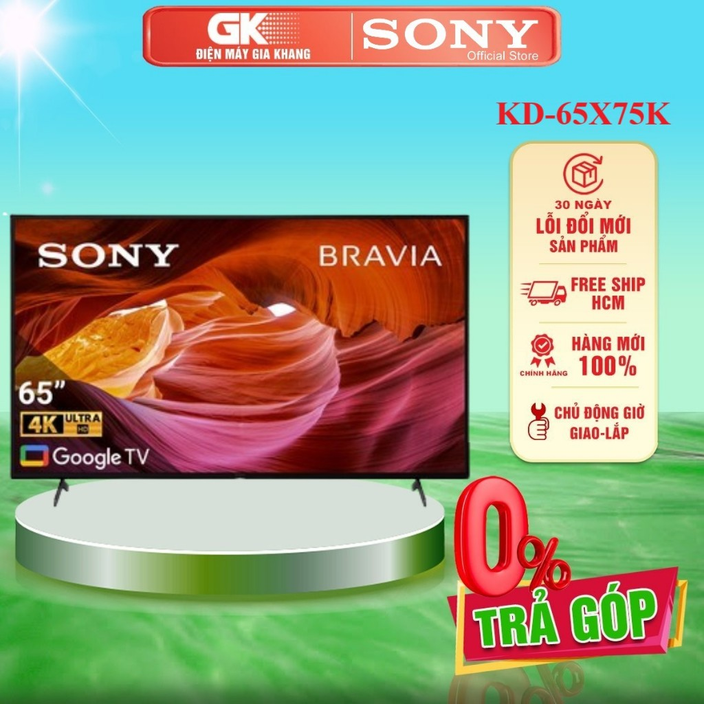 Google Tivi Sony 4K 65 inch KD-65X75K - GIAO TOÀN QUỐC - FREESHIP HCM